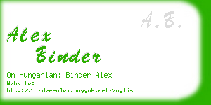 alex binder business card